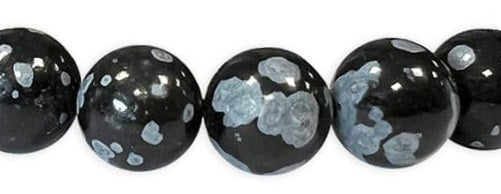 Bracelet Obsidienne Flocon de neige Ø 8mm