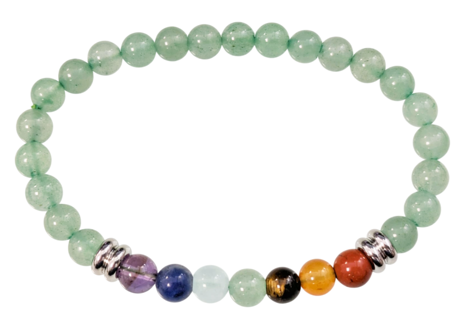 Bracelet 7 Chakras Aventurine verte Ø 6mm