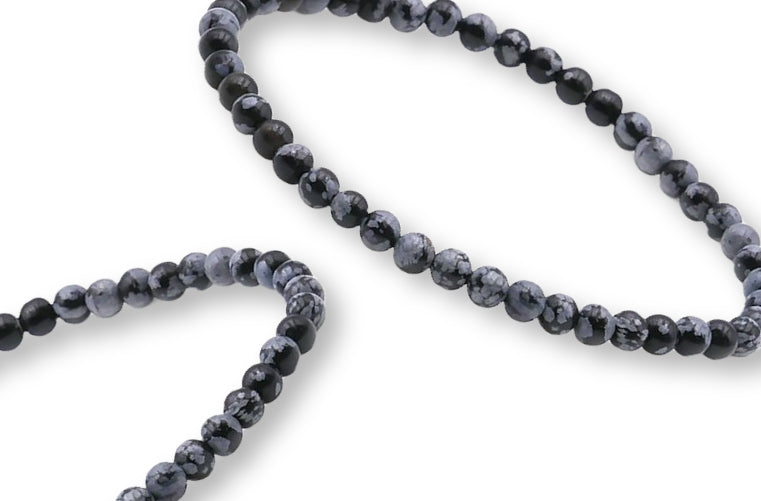 Bracelet Obsidienne Neige 4mm