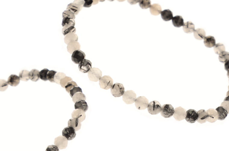 Bracelet Facette Quartz Tourmaline 4mm