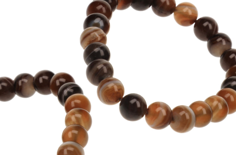 Bracelet Agate Botswana Cafe 8mm