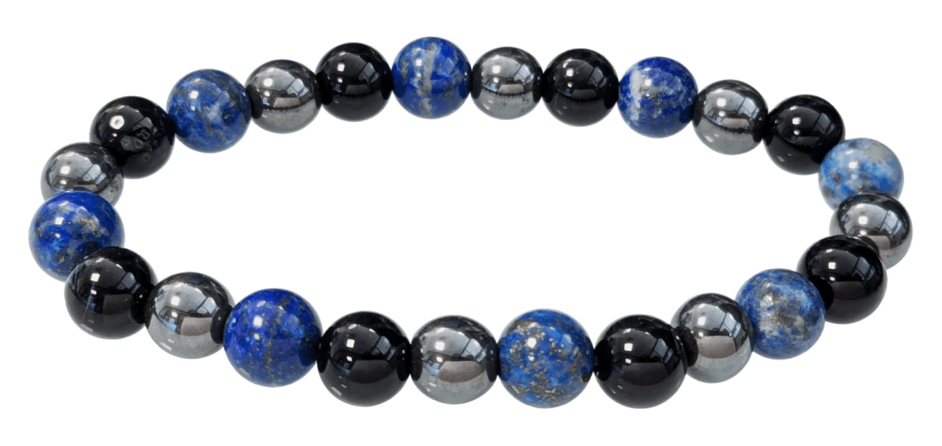 Bracelet Lapis Lazuli Hematite Onyx Ø 8mm
