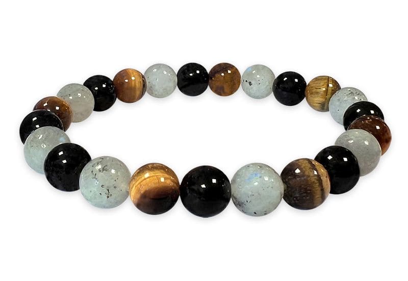 Bracelet Labradorite Oeil de tigre Onyx Ø 8mm