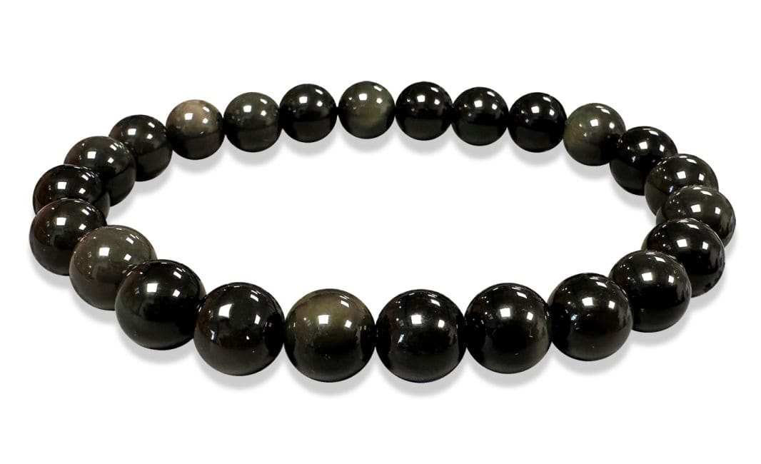 Bracelet Obsidienne Œil Céleste Rainbow Ø 8mm Qualité AA