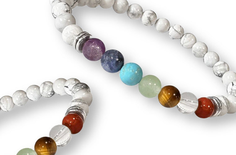 Bracelet Howlite 7 Chakras Ø 6mm
