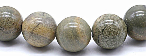 Bracelet Jaspe feuille d’argent Ø 8mm