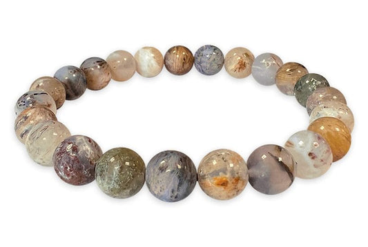 Bracelet Agate Plume Ø 8mm