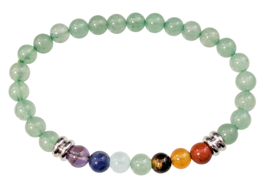 Bracelet 7 Chakras Aventurine verte Ø 6mm