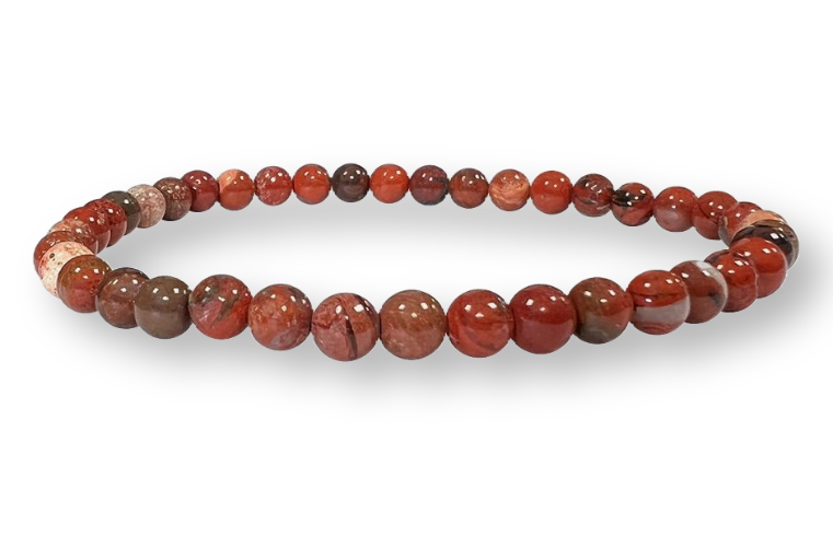 Bracelet Jaspe Rouge Ø 4mm