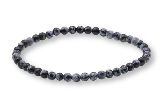 Bracelet Obsidienne Neige 4mm