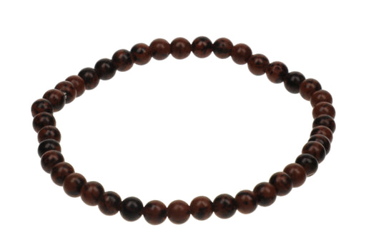 Bracelet Obsidienne Acajou 4mm