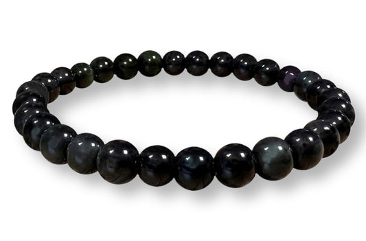 Bracelet Obsidienne Oeil Céleste 6mm