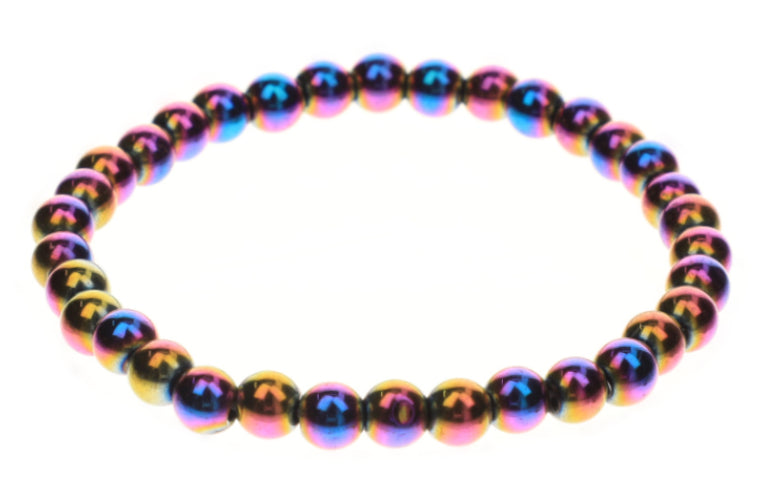 Bracelet Hématite Rainbow 6mm