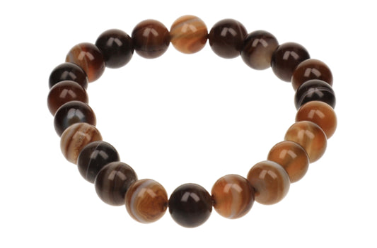 Bracelet Agate Botswana Cafe 8mm