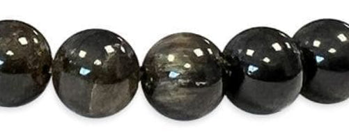 Bracelet Obsidienne noire dorée Ø 8mm