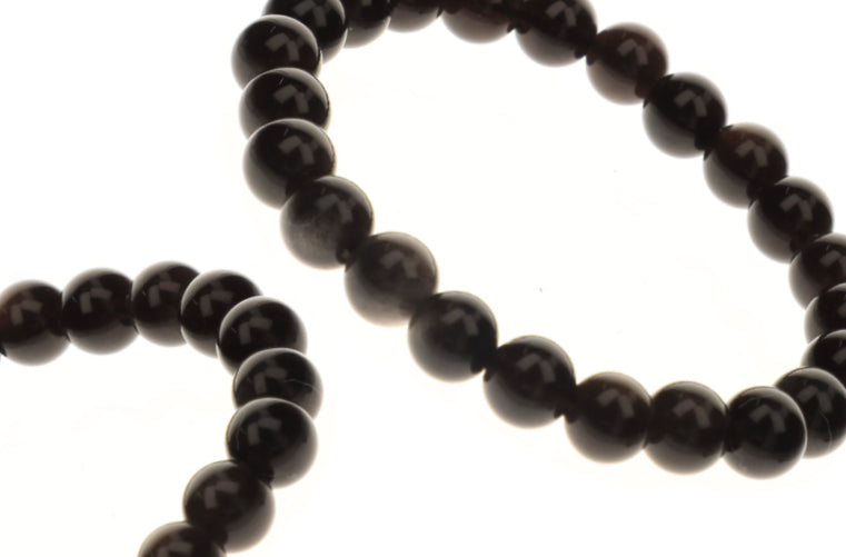Bracelet Obsidienne Argentée 8mm