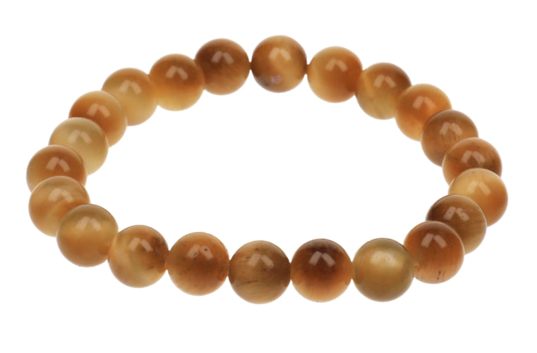 Bracelet Oeil de Tigre Blanc 8mm
