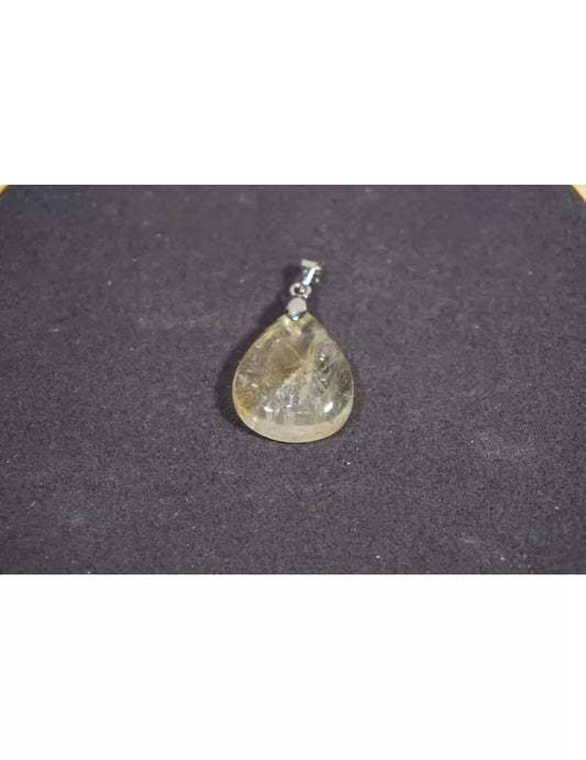 Pendentif Citrine Naturelle Laiton