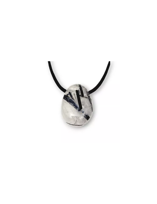 PENDENTIF PERCE QUARTZ TOURMALINE