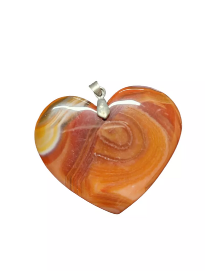 Pendentif Bélière Cornaline Forme Coeur