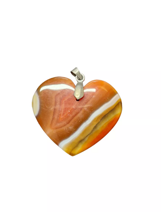 Pendentif Bélière Cornaline Forme Coeur