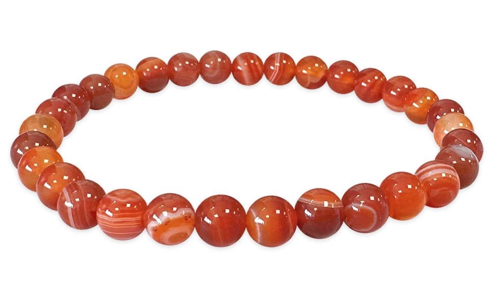 Bracelet Cornaline Rubanée Ø 6mm