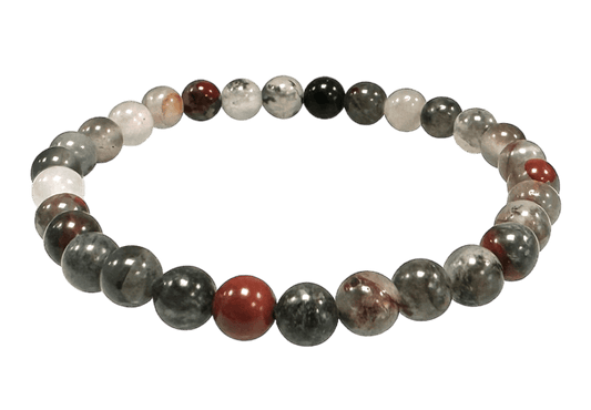Bracelet Jaspe héliotrope Bloodstone Ø 6mm