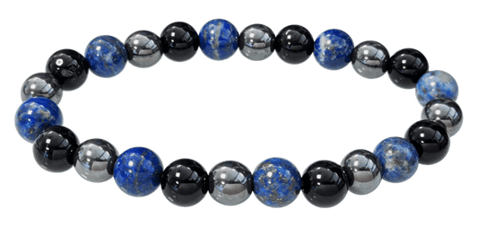 Bracelet Lapis Lazuli Hematite Onyx Ø 8mm
