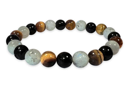 Bracelet Labradorite Oeil de tigre Onyx Ø 8mm