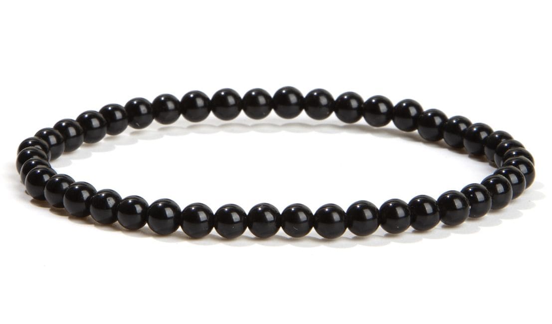 Bracelet perles Obsidienne noire Ø 4mm