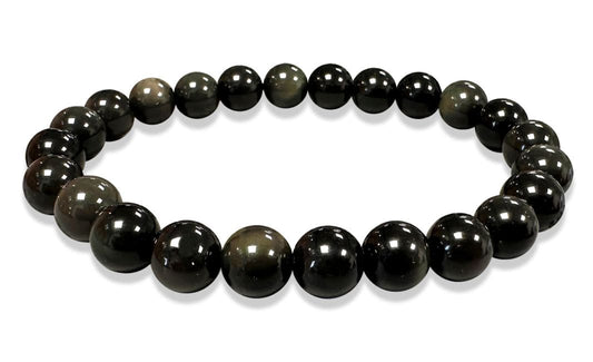 Bracelet Obsidienne Œil Céleste Rainbow Ø 8mm Qualité AA
