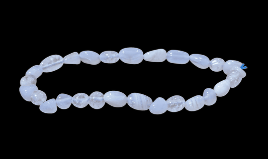 Bracelet Calcédoine Bleue Pierre Roulées