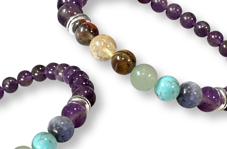 Bracelet 7 Chakras Améthyste Qualité supérieure Ø 6mm