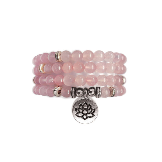 Bracelet Sautoir Quartz Rose