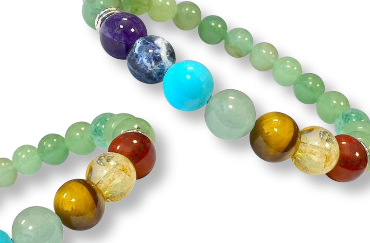 Bracelet 7 Chakras Aventurine Verte Ø 8mm