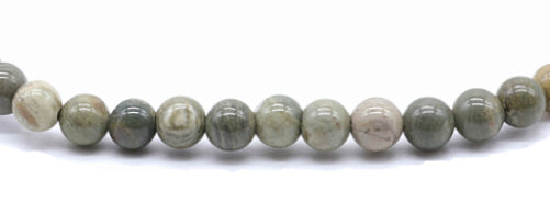 Bracelet Jaspe feuille d’argent Ø 4mm